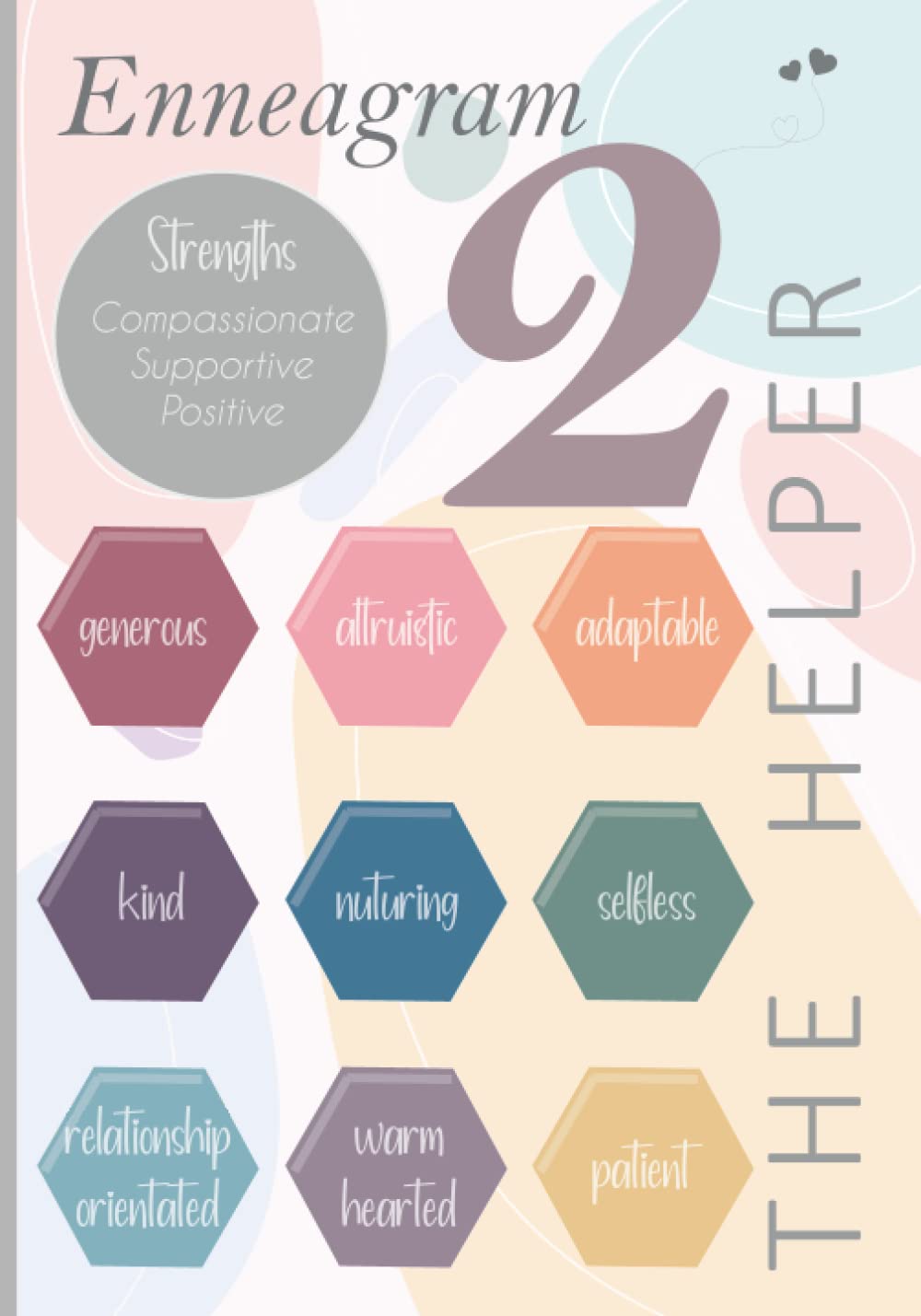 Enneagram 2 - The Helper: Type Two Human Personality Type Pastel Abstract Cover Lined Notebook (The Giver or The Caregiver) (The Enneagram Personality Type Notebooks)