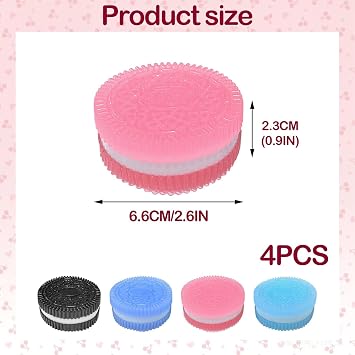 4PCS Taba Set – Realistic Biscuit Sensory for Adults | Non-Toxic TPR (Black/Pink/Blue/Purple), Biscuit Stress Relief for Home Office Gifts