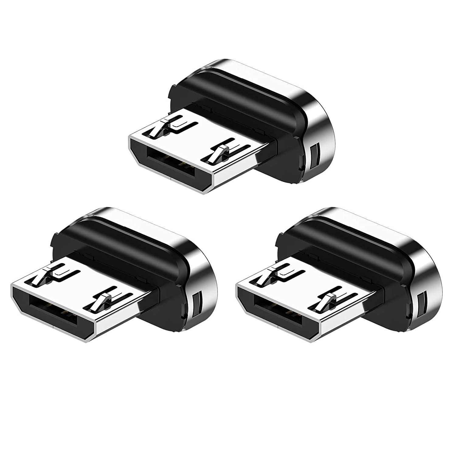 Kuulaa [3-Pack] Magnetic Connector for Micro Products, Magnetic Tips Head Compatible with Andriod Procucts (Micro Tips)