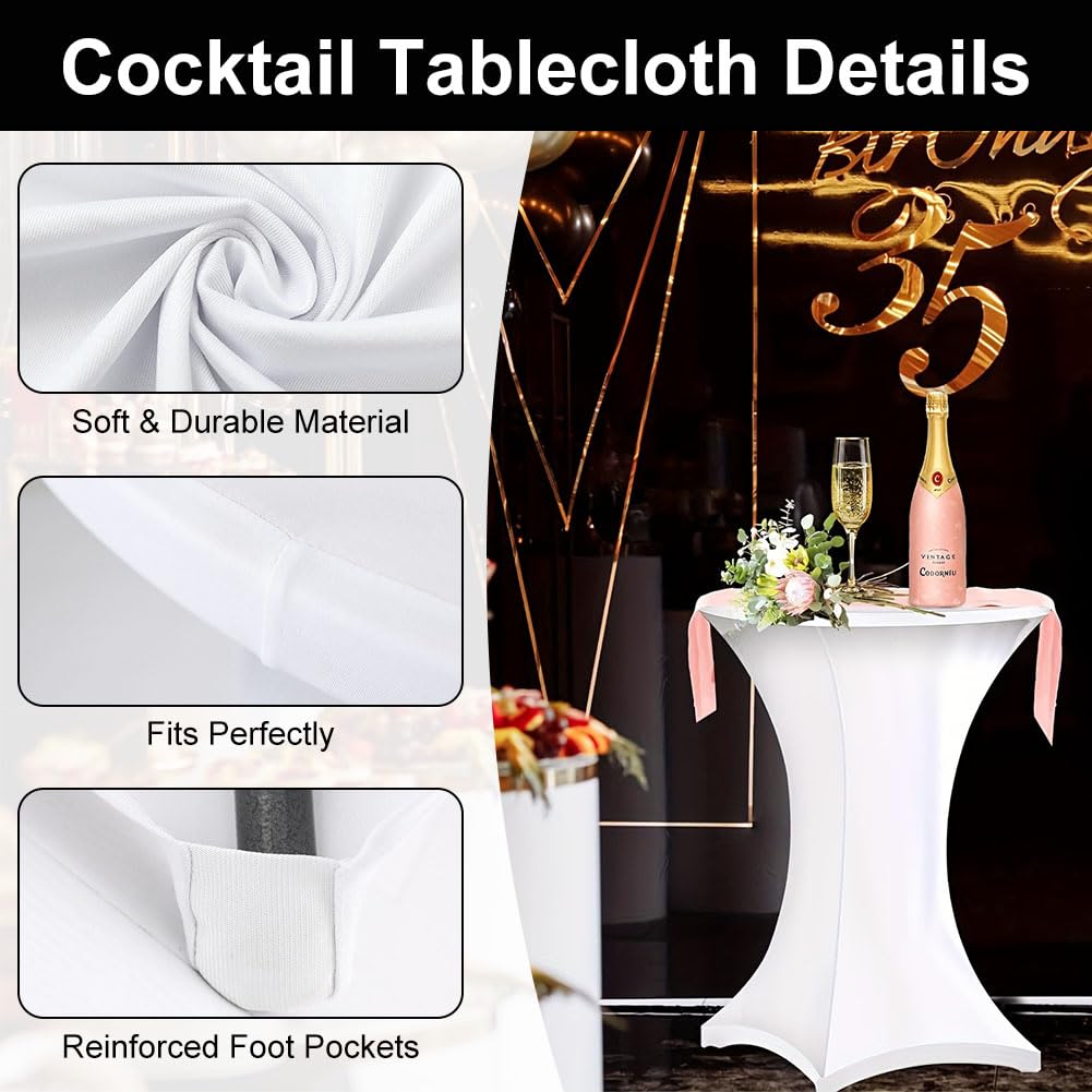 Tovaglia Elastica Cocktail 2 Pezzi per Bar Patio Matrimoni Banchetti Feste