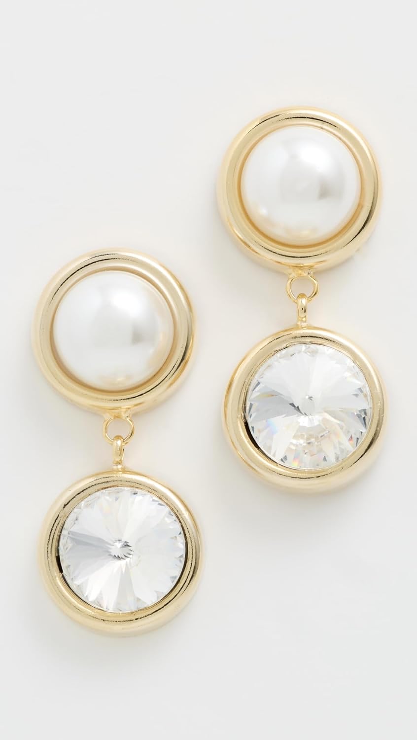 LELET NY Women's Clare Crystal and Pearl Drop Earrings - Image 2