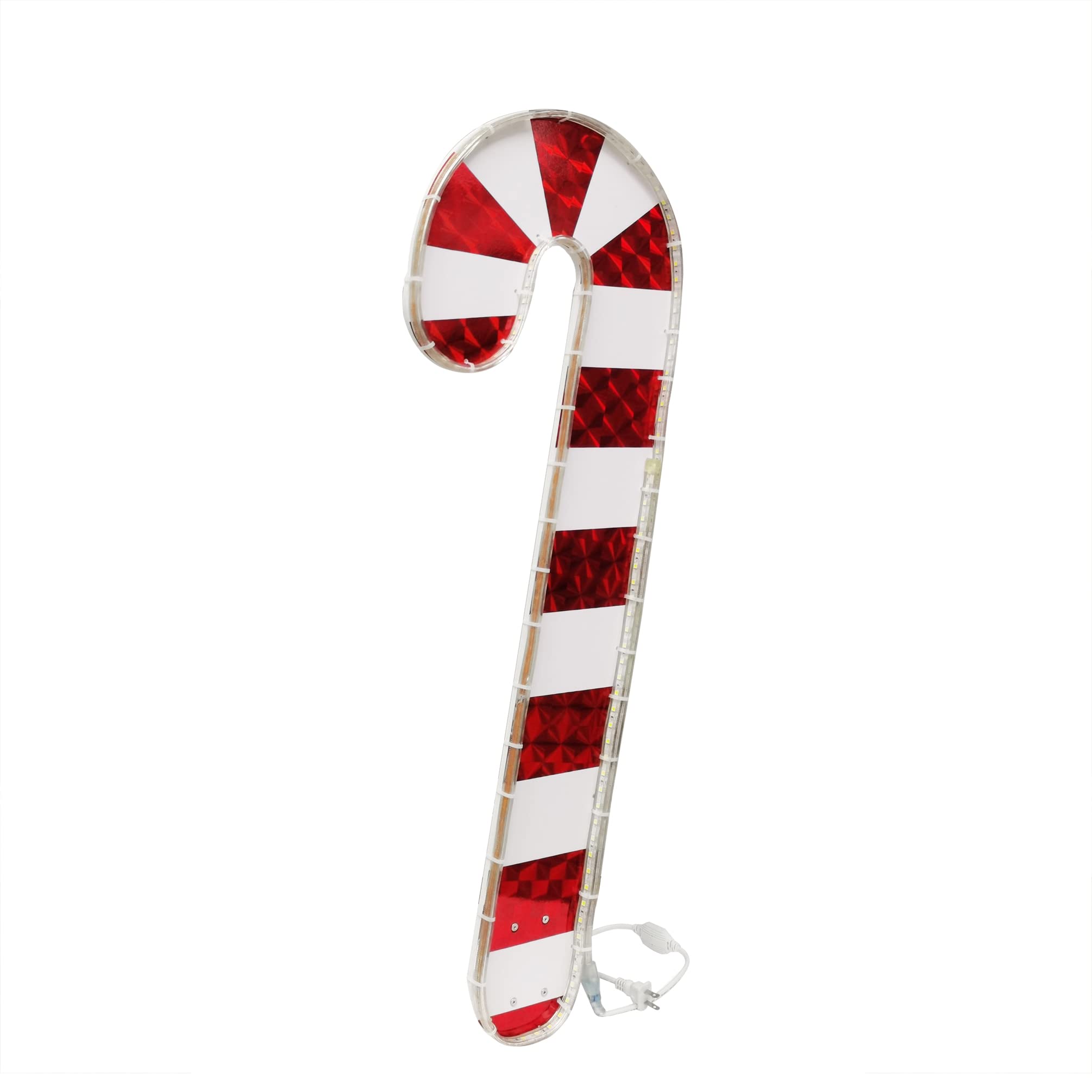 FixtureDisplays® Christmas Candy Cane Indoor Outdoor Lighted Yard Sign Rope Light 13X36" 110V 21782-NPF
