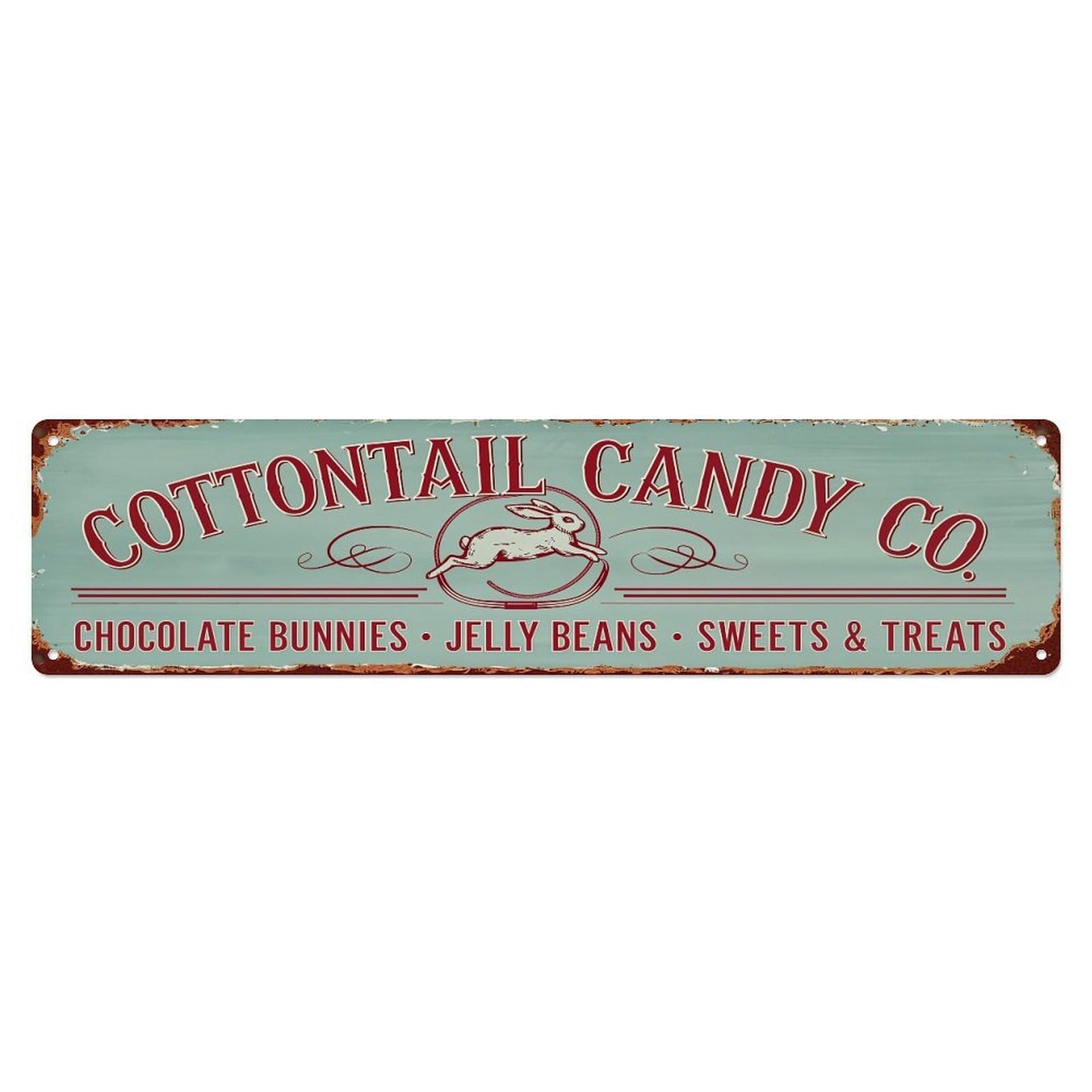 Cottontail Candy Co Sign Metal Tin Sign Plaque