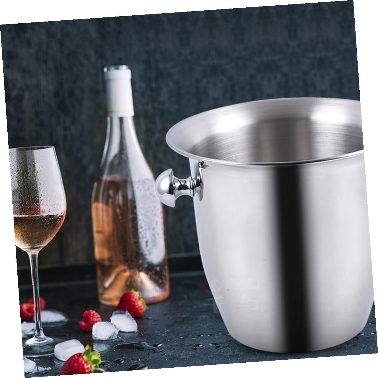 Ciieeo 304 Stainless Steel Ice Bucket Lid and Tongs Large Capacity Round Chiller for Wine and Beer Insulated Portable Ice Container for Parties and Bars