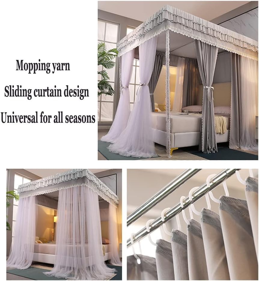 Moustiquaire de luxe double couche violette 120x200 cm avec support pour lit de princesse