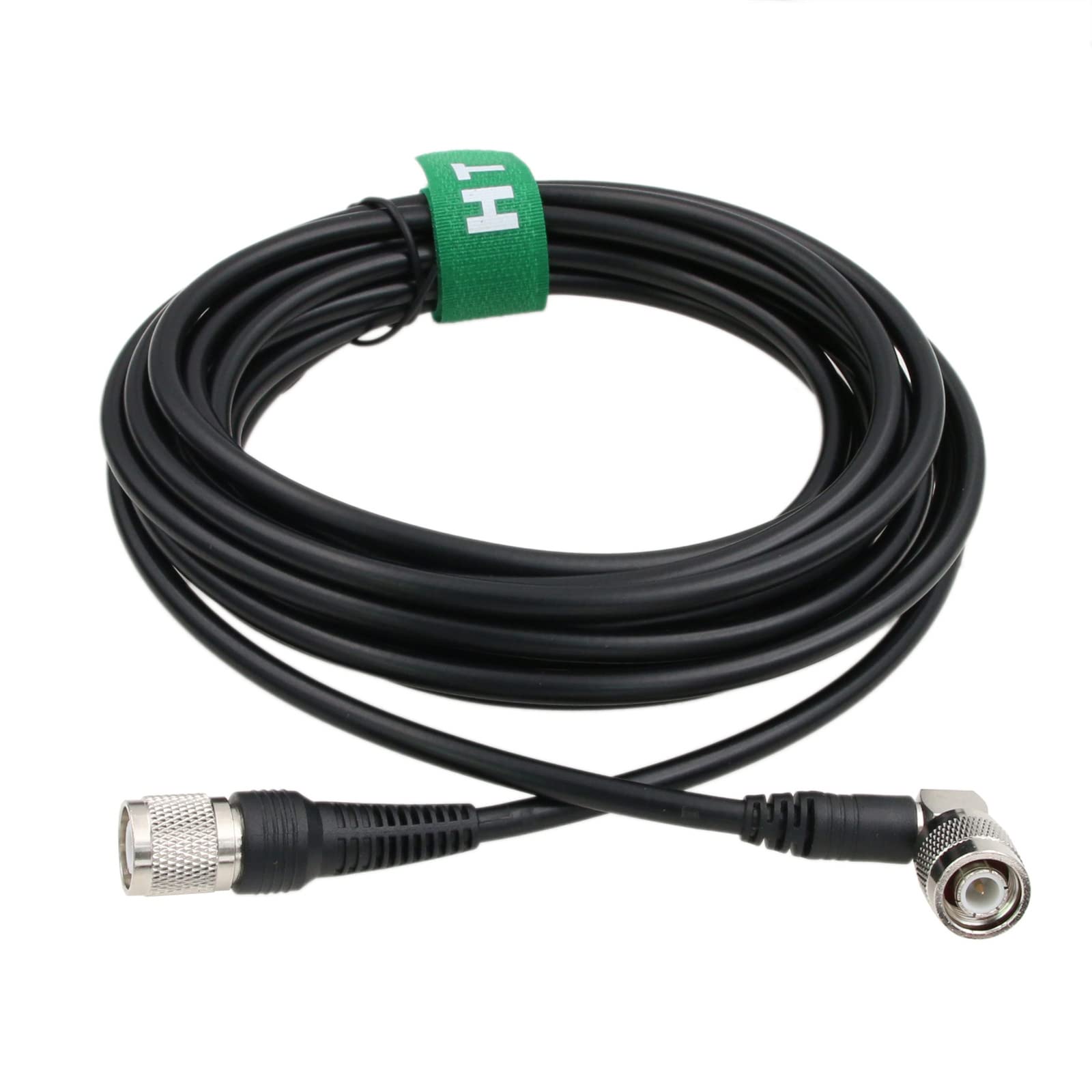 HangTon Cable de antena coaxial blindado de 50 ohmios TNC a TNC en ángulo recto RF señal baja pérdida RG223 10 m