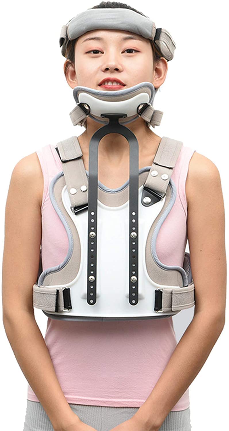Ortesis Ajustable Cervical Torácica Halo Brace Cabeza Cuello Pecho Ortesis torácica Fijación de fracturas Vértebra Cervical Rehabilitación Soporte Gris