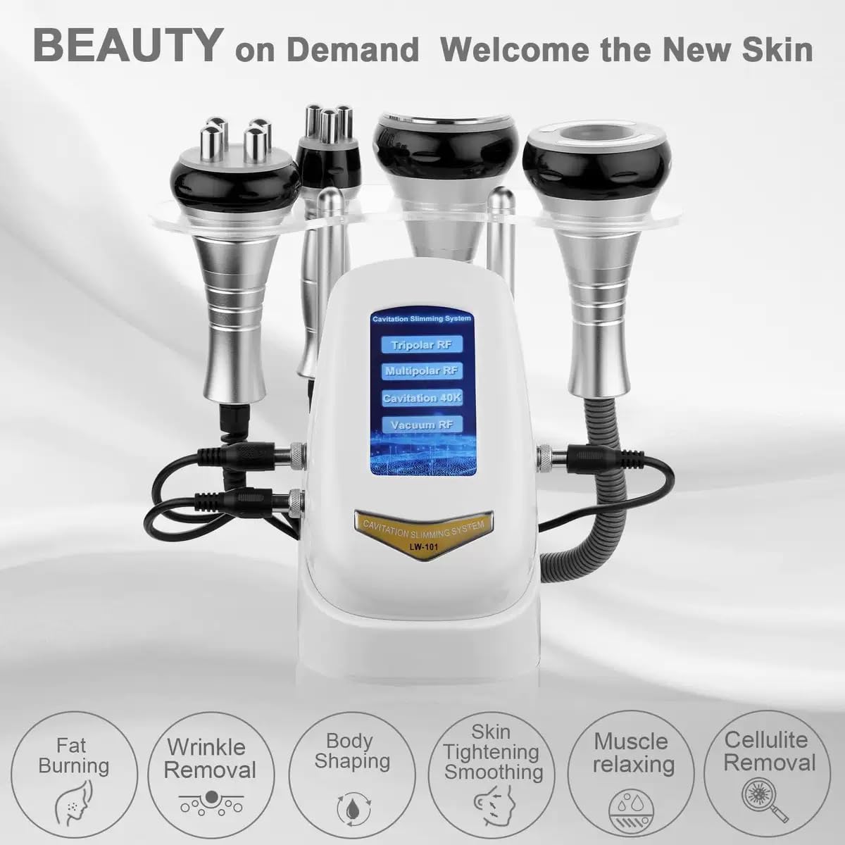Macchina per cavitazione 40K Radiofrequenza RF 4 in 1 Macchina per modellamento del corpo, ringiovanimento della pelle Strumento per la cura della pelle per uso domestico Spa Viso Collo Braccia Vita C