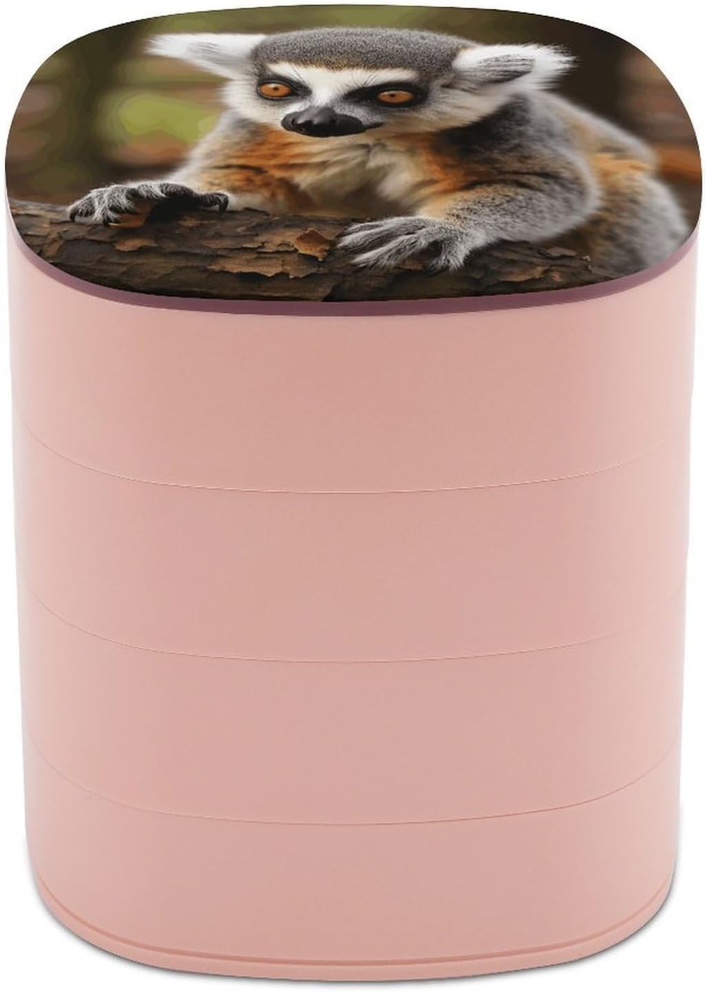 Monkey Lemur Cute 4-Layers 360°Rotating Jewelry Box