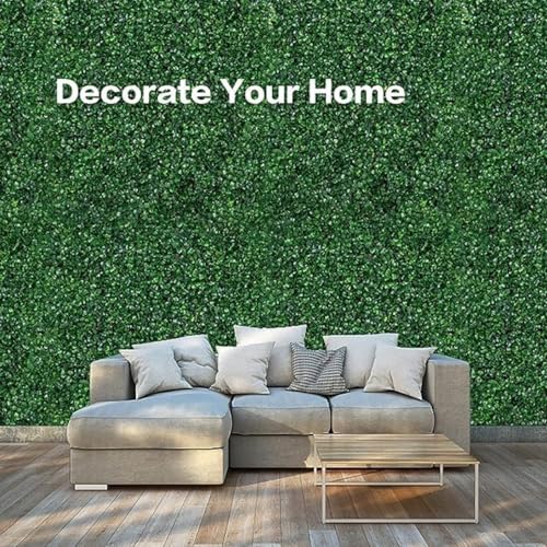 Image of Artificial Green Hedge Panel for Wall Decor Pack of 8 | Green Wall Grass | UV Resistant Faux Boxwood Plant Mat | Indoor & Outdoor Garden, Balcony, Fence & Home Decoration