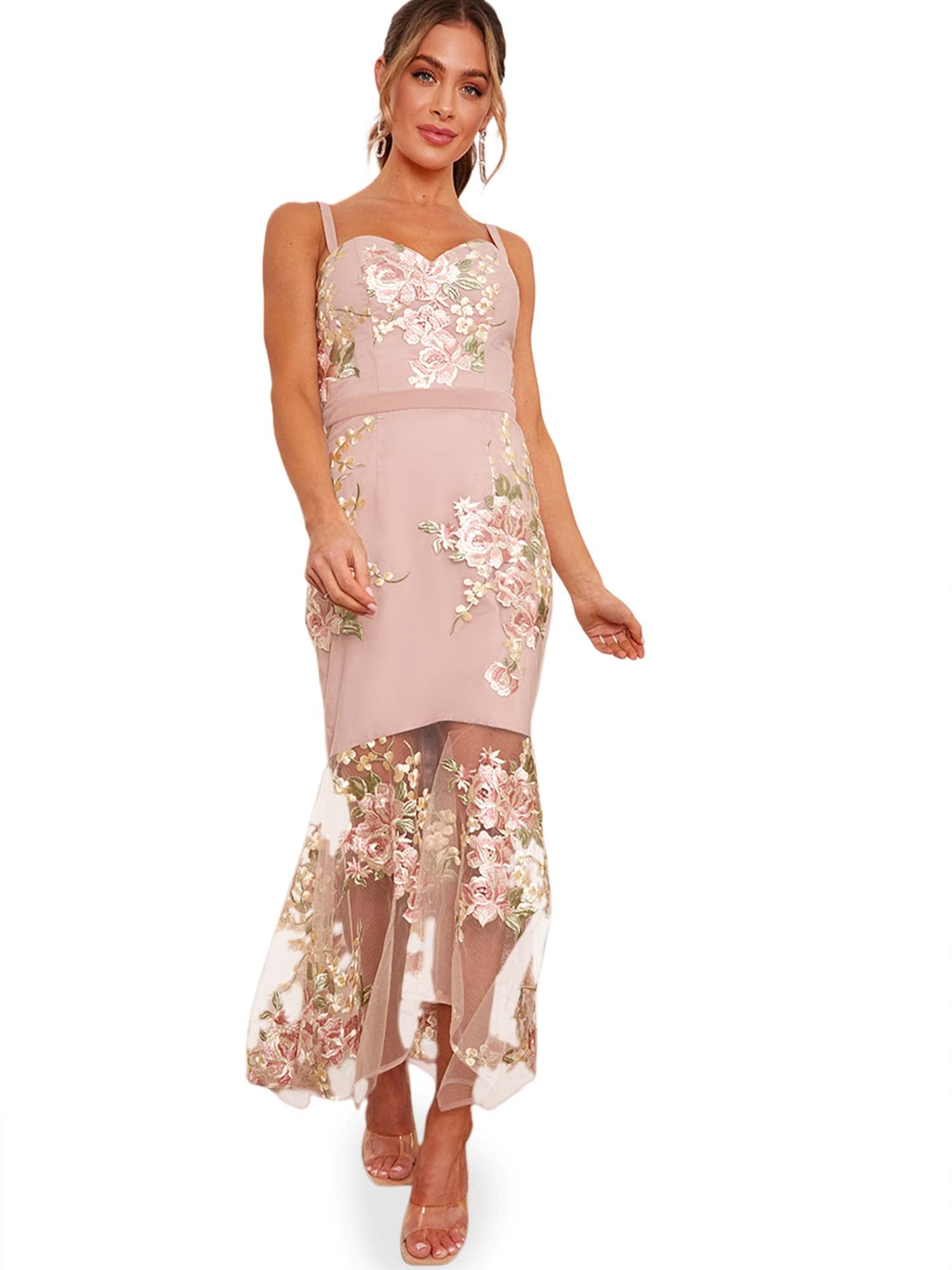 【sakura】Lace Trimmed Floral Dress New color] Lace Trimmed Floral Dress
