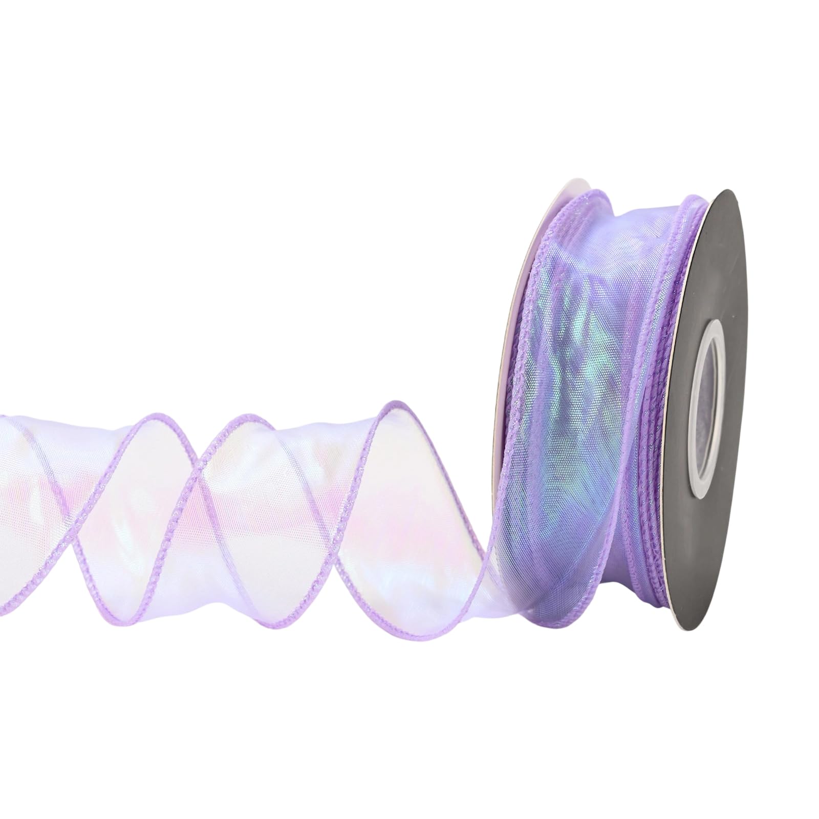 Buxuaaaa Fantasy Purple 10Yard Organza Ribbon 40Mm Sheer Organza Ribbons For Bouquets Wrapping Making Bows Wreath Wedding Decoartion Bouquets Ribbon