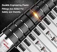 Vista 2 de Escalera telescópica extra alta con gancho desmontable, escalera de extensión plegable de aluminio portátil, para casa de oficina en interiores