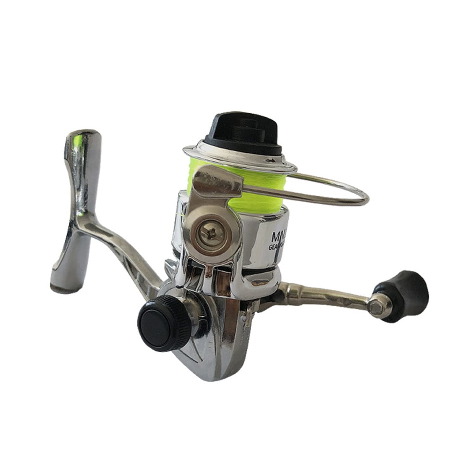 Mini 100 Fishing Reels Heavy Duty Metal Small Spinning Reel Combination with Line for Freshwater, Saltwater and All Seasons Fishing A Sports & Outdoors