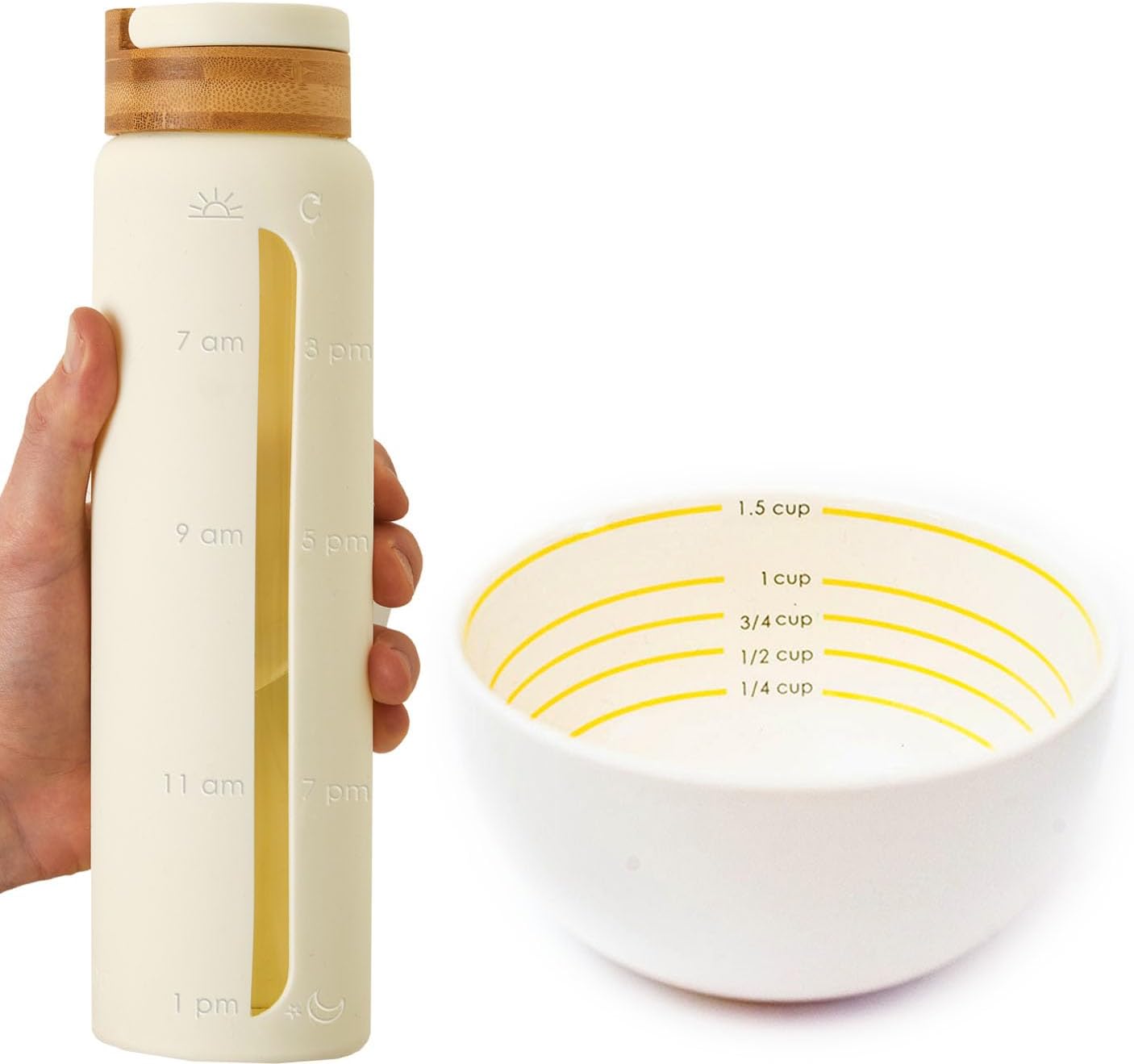 Uba Portion Control Bowl & Water Bottle for Healthy Eating