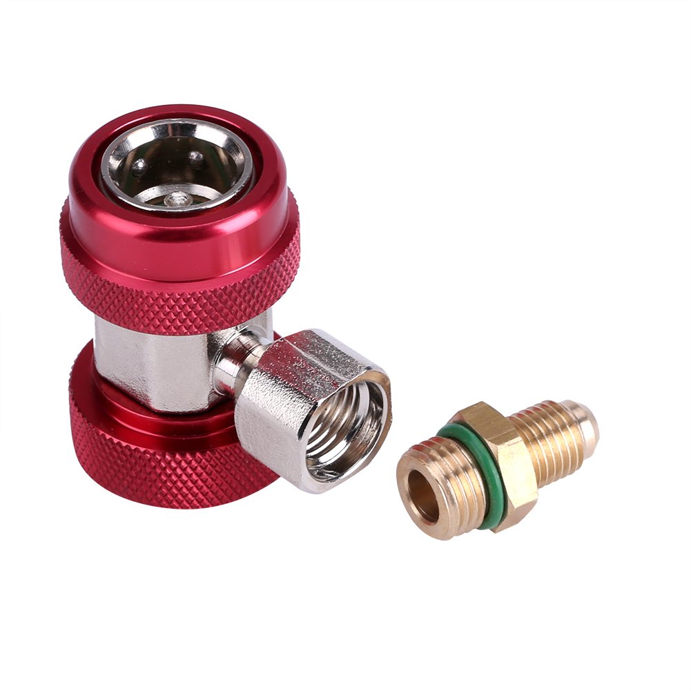 R134 A/C niska/wysoka szybkozłączka zestaw złączy klimatyzacji adapter złącza ekstraktora zaworu rdzenia kolektora miernika niskiego i wysokiego adapter boczny (czerwony)