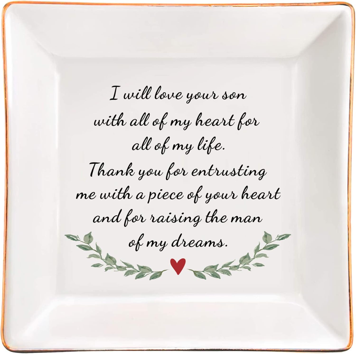 XJF Mother of The Bride, Mother of The Groom Ceramic Ring Dish Decorative Trinket Plate…