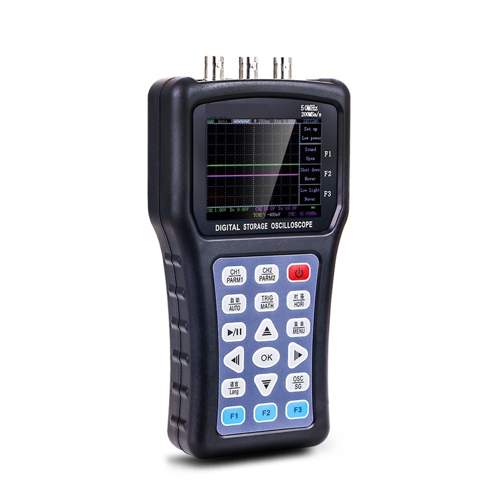 Ręczny generator sygnału oscyloskopu cyfrowego 2 kanały 50MHz Pasmo 200MSa/S 2w 1 Szybko I DokłAdnie(Without battery)