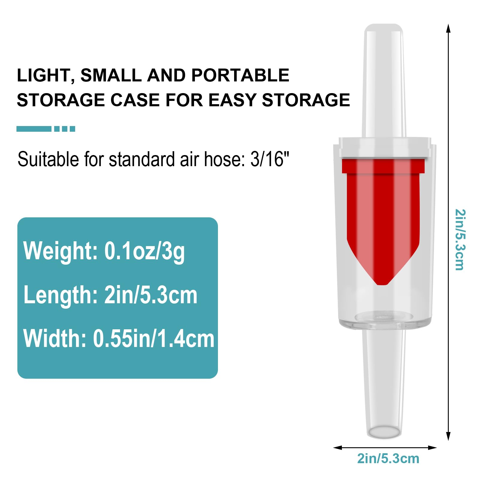 Aquarium Check Valve One Way Non Return Check Valve for Aquarium Fish Tank Air Pump Bubbler Check Valve Fish Tank Air Tubing Accessories (6)