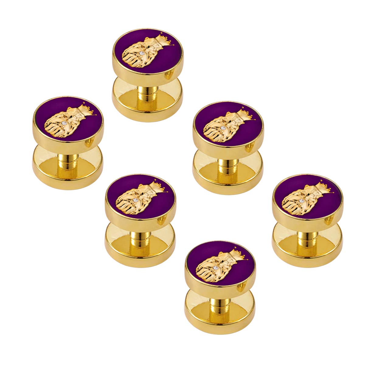 The Quiet Witness4031848 Set of 6 Shirt Studs Jester Tuxedo Studs Roj Royal Order of Jesters Mirth is King Biliken Billiken