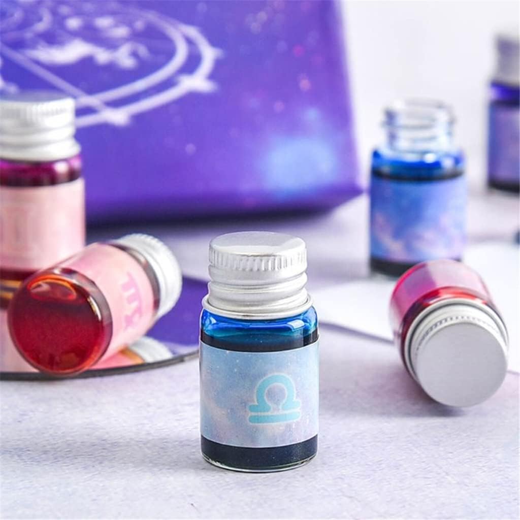 12 Constellation Ink Gold Powder Glass Dip Pen Student Writing Signature Filling Fountain Pens Office Supplies image 5