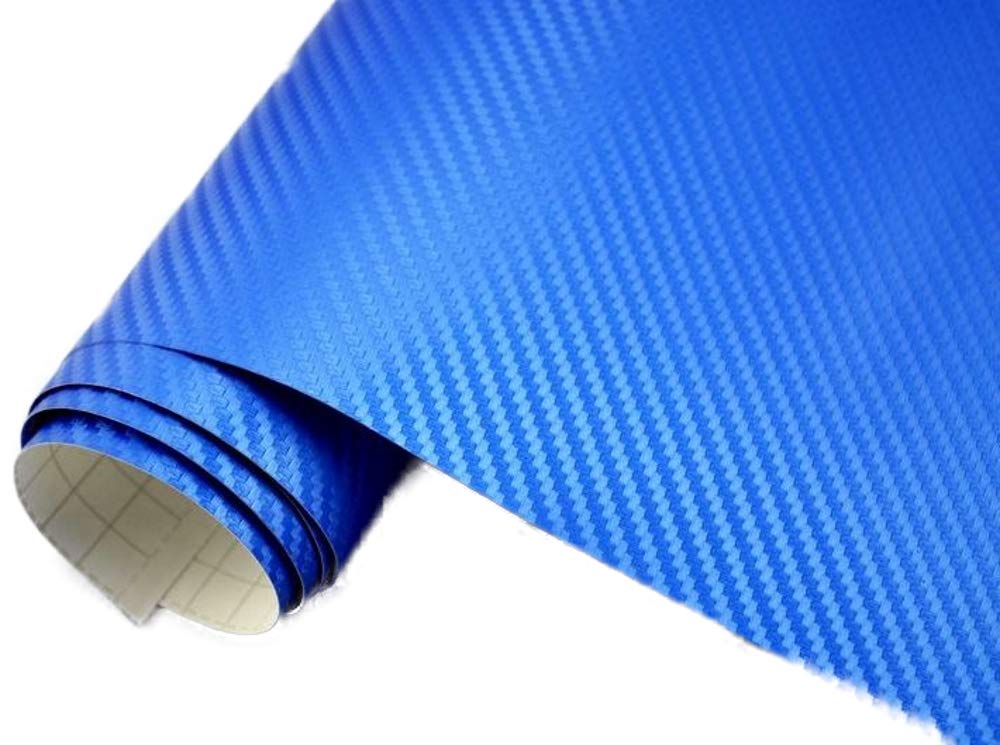 7€/m2 Premium - Auto Folie - 3D Carbon Folie - BLAU METALLIC 500 x 150 cm - blasenfrei Lackfolie Möbelfolie