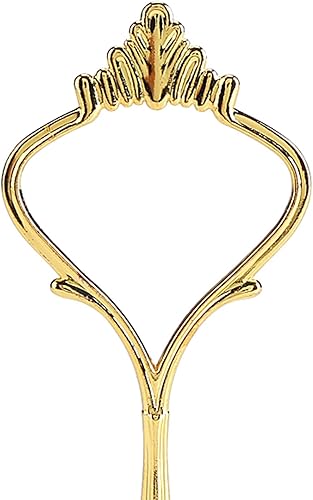 Miniatura 6 de Bandeja para cupcakes para tartas, mango para plato de frutas, soporte de montaje de hardware de 2 niveles, corona dorada