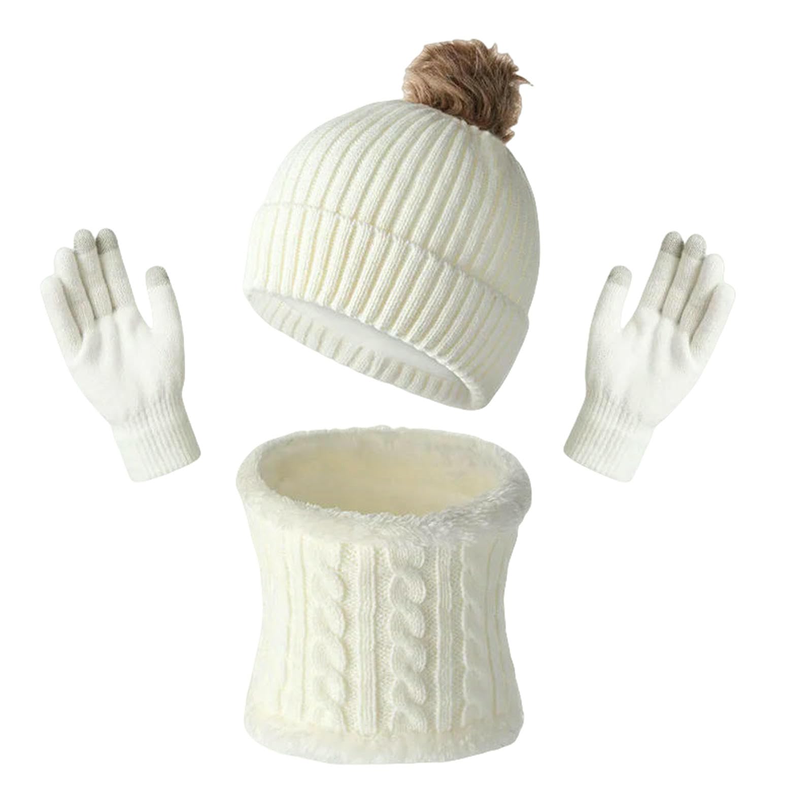 Mütze,Schal & Handschuh-Sets 3-teiliges Set Unisex Mode Winter Strickschal Mütze Handschuhe Zum Warmhalten Für Erwachsene Accessoires Männer Und Frauen Im Freien-c2