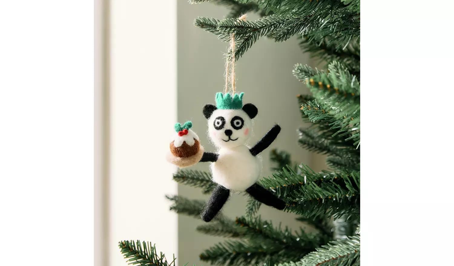 Aidni Multicolor Single Panda With Pudding Christmas Hanging Ornament