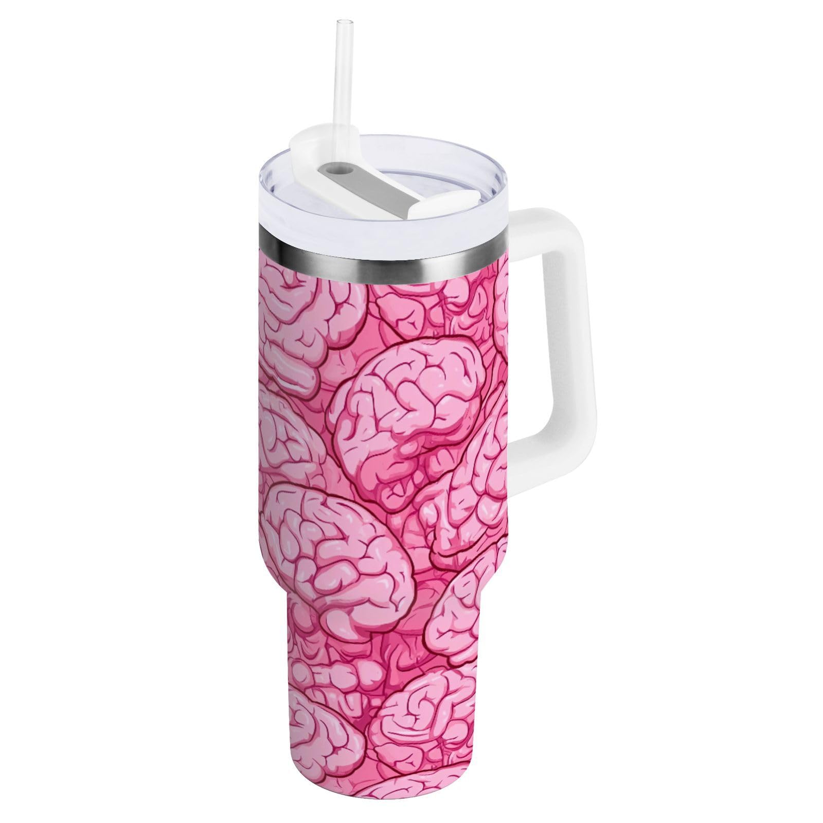 Amazon.com | Funny Brain Stainless Steel Tumbler with Handle