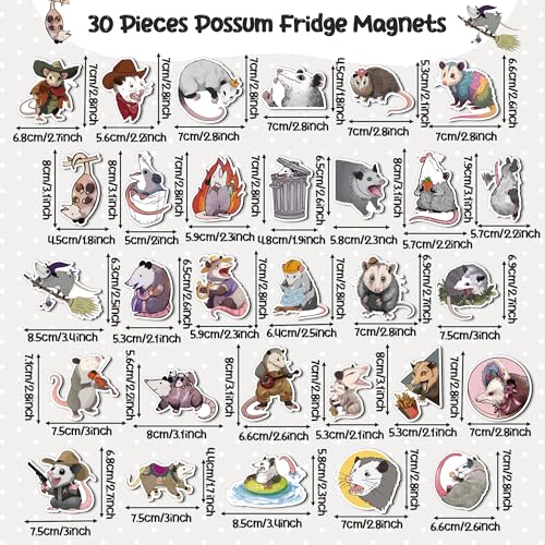 Imanes decorativos de zarigüeya pack 30 unidades miniatura 2