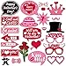 Valentine's Day Photo Booth Props Happy Lovers Selfie Photobooth Props, Valentine Creative Funny Backdrop Decorations Supplies Wedding Party Games Selfie Posing Signs DIY Craft 25 Pcs/Set