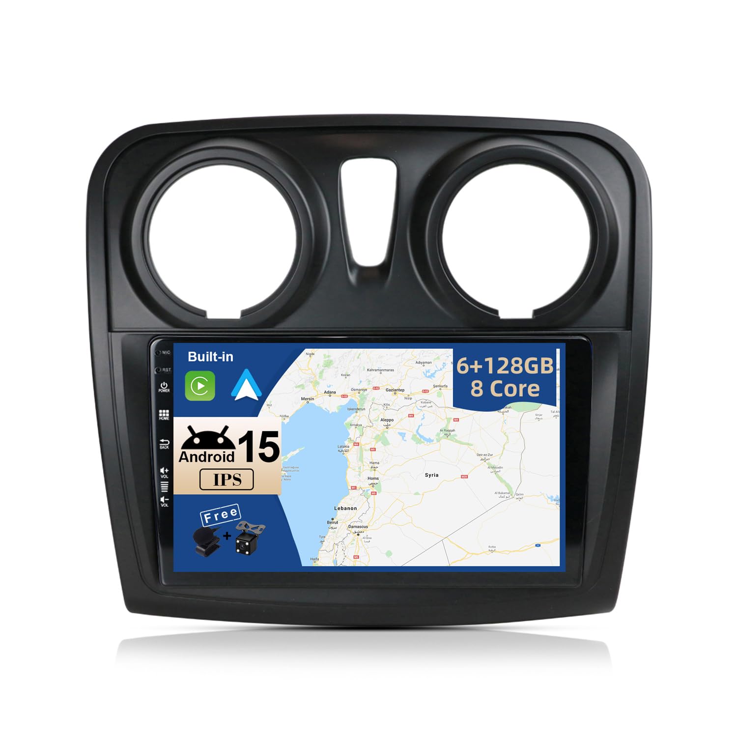 JOYX - [6G+128G] - Android 15 IPS Autoradio para Dacia - Sandero (2012-2017) - Inalámbrico CarPlay/Android Auto - Cámara & Mic - 9 Pulgada 2 DIN - DSP Dab WLAN Volante 360-Cámara Fast-Boot AHD-CAM 4G