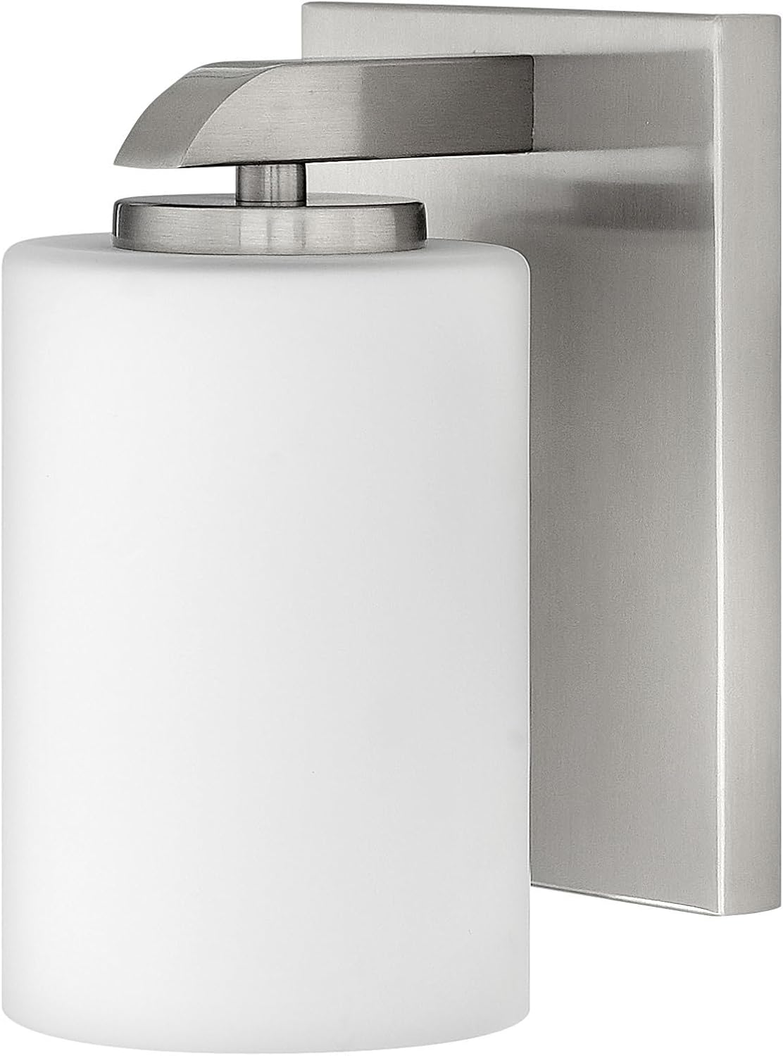 Hinkley Kyra Small One Light Bathroom Vanity Fixture, Install Up/Down, Etched Opal Shade, Brushed Nickel