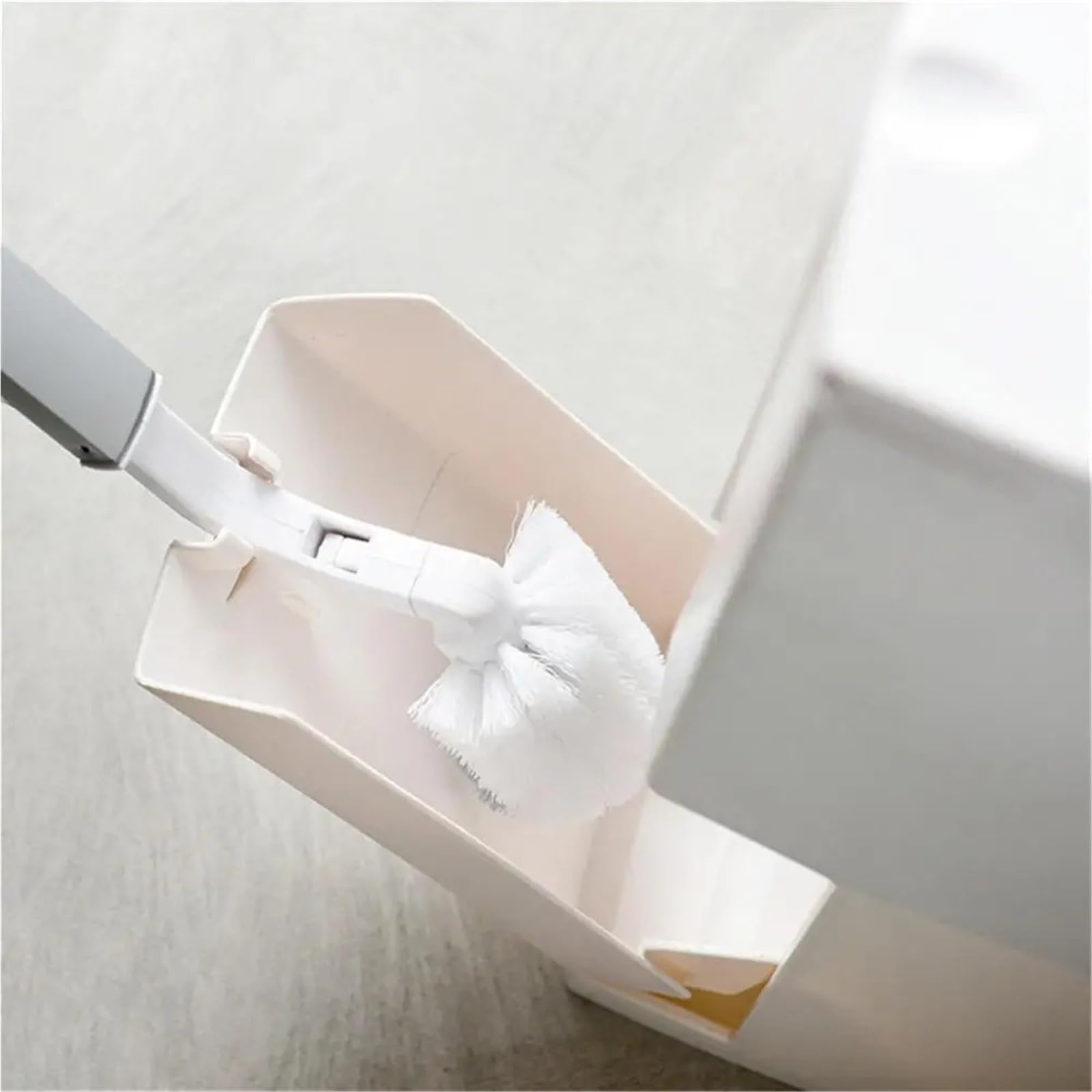 Abfalleimer, Schmale Mülleimer Wc Pinsel Set Badezimmer Kunststoff Abfall Bin Küche Müll Eimer Haushalt Reinigung Werkzeuge fürs Badezimmer(Gray)