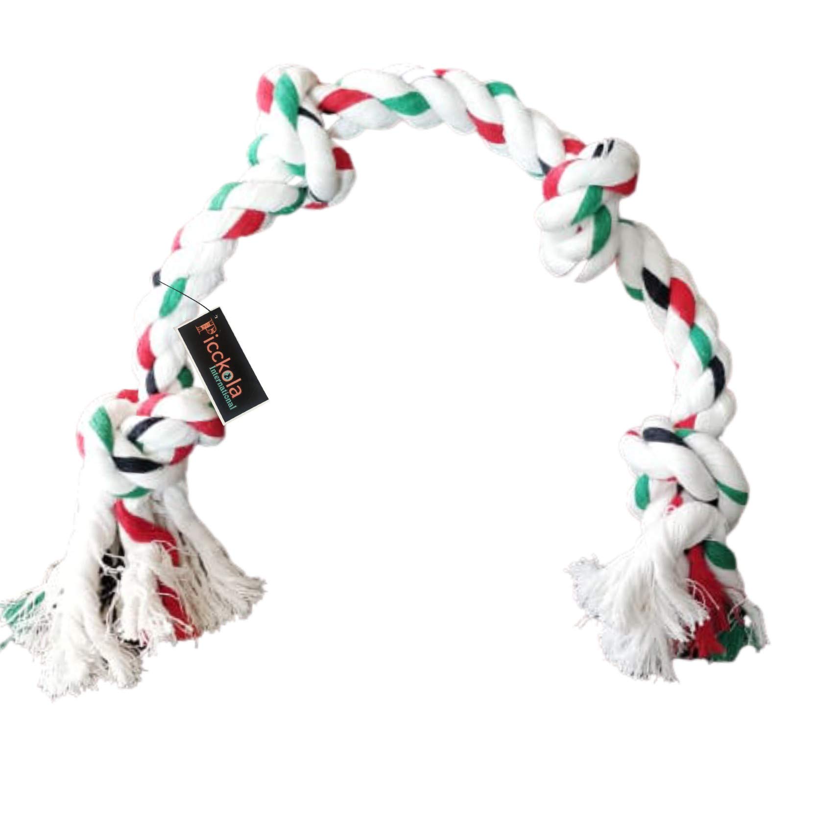 Picckola International Cotton Made 4 Knot Rope Toys Puppy Chew Toys Dog Toys, Size 22" Inch, 20 mm (Color May Vary, Pack of One) (B08JVL96BD) Amazon Price History, Amazon Price Tracker