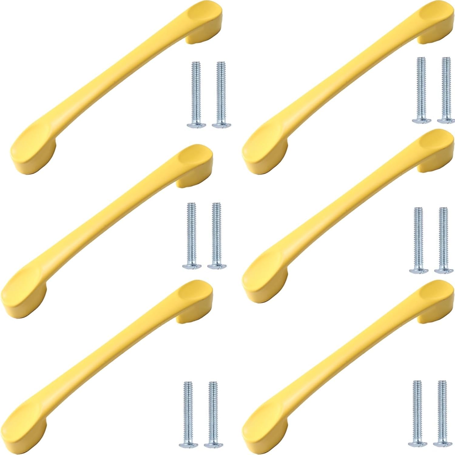 Tnbccxn Yellow 96Mm Cabinet Handles, Cabinet Handles,6 Pack Wardrobe Knobs Cabinet Door Knobs Colored(Yellow 96Mm)