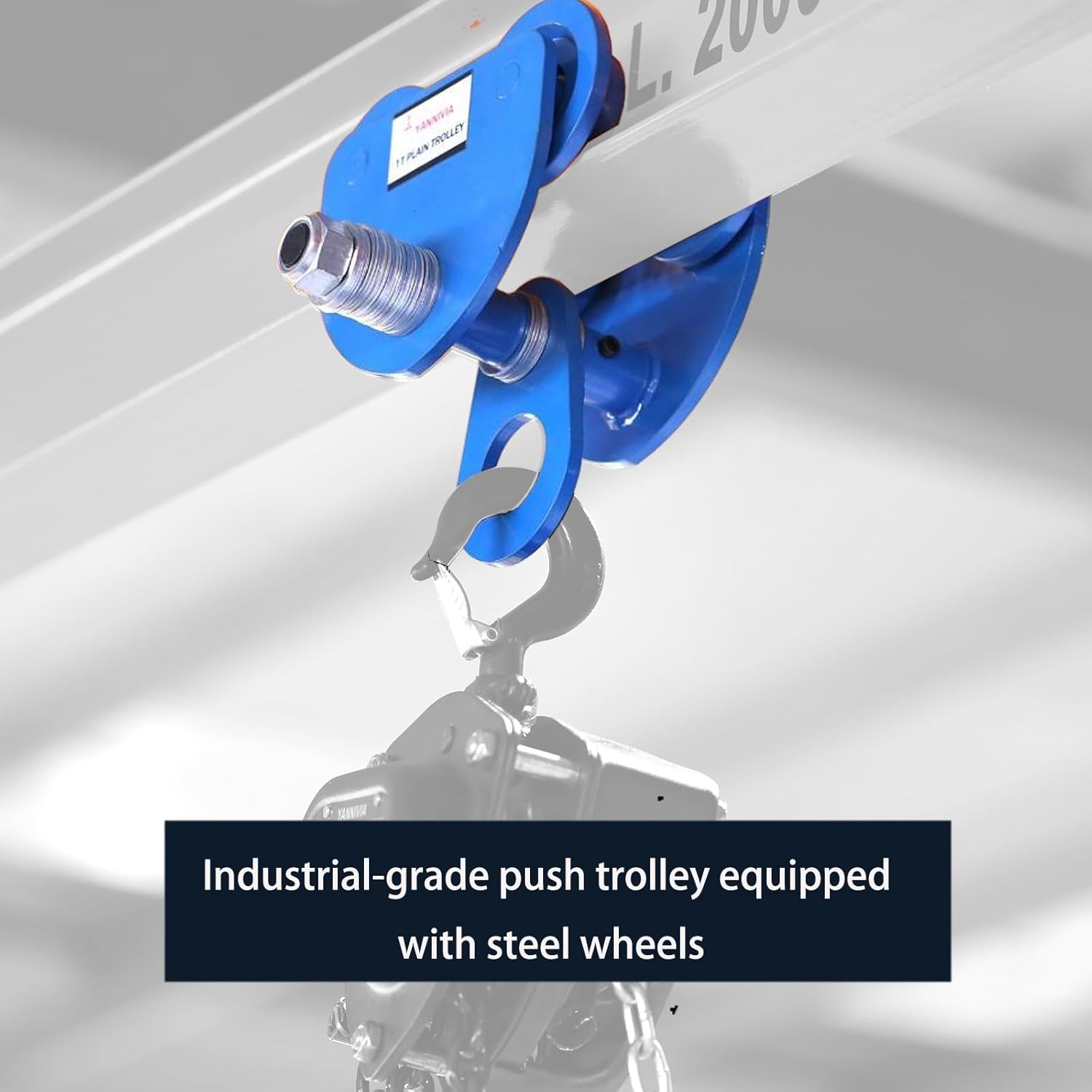 2T (6600 lbs Static Loading Test) Gantry Crane, Height Adjustable 7.78~11.04 ft, Garage Crane 2T with Manual Trolley, 328 ft Webbing Straps, Shackles & Slings