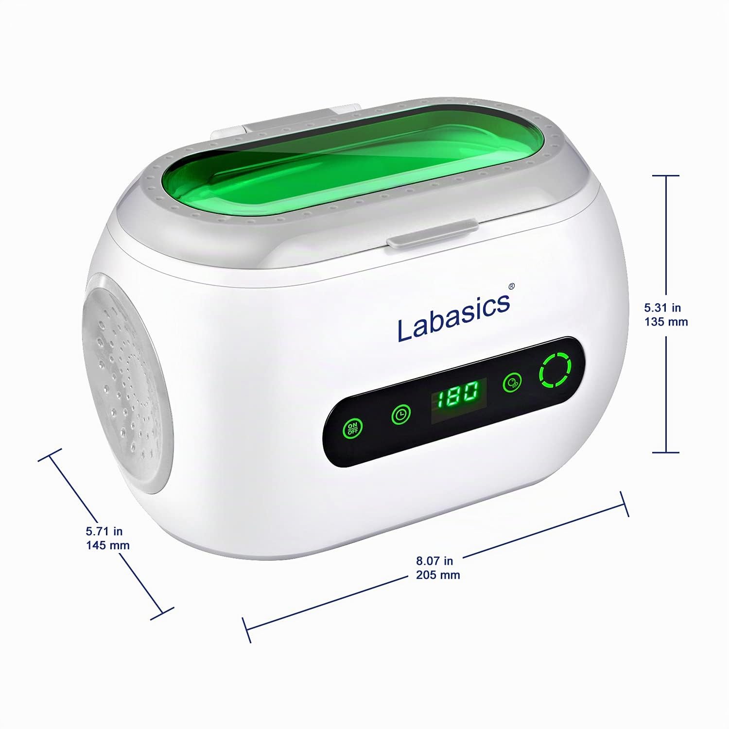 Labasics Ultraschallreiniger, Professioneller Kompakter Ultraschallreiniger mit Digitalem Timer für Laborinstrumente, 600 ml