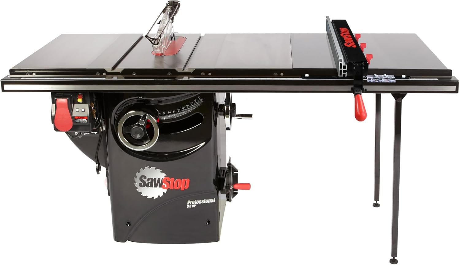 SAWSTOP Professional Cabinet Saw, 3HP, 36” Professional T-Glide Advance Rip Fence, Rails & Extension Table (PCS31230-ATGP36)
