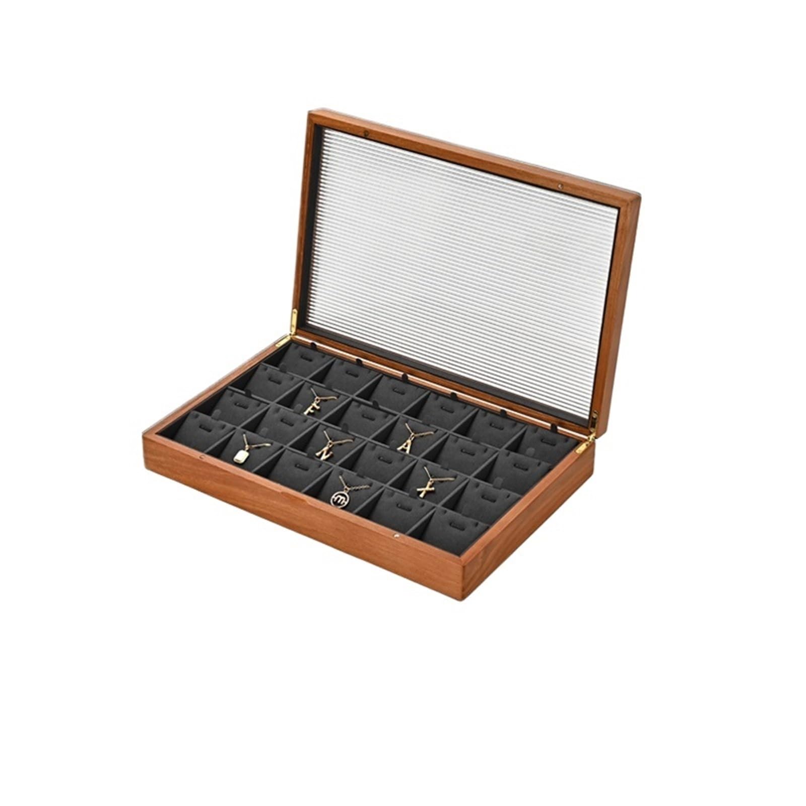 MKYYIOED Jewelry Trays Wooden Jewelry Box Organizer Ring Necklace Earring Bracelet Storage Display Case