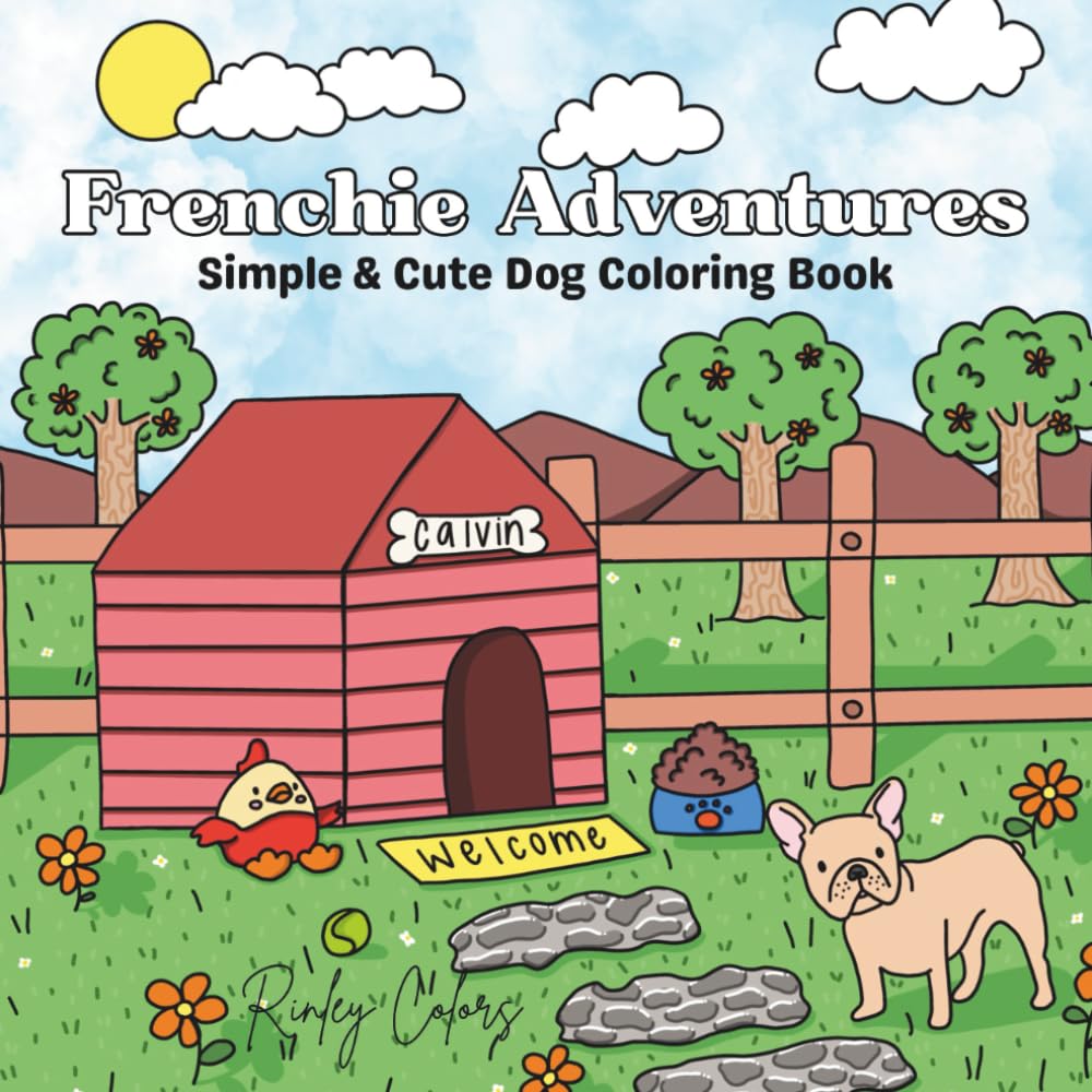 Frenchie Adventures: Simple & Cute Dog Coloring Book