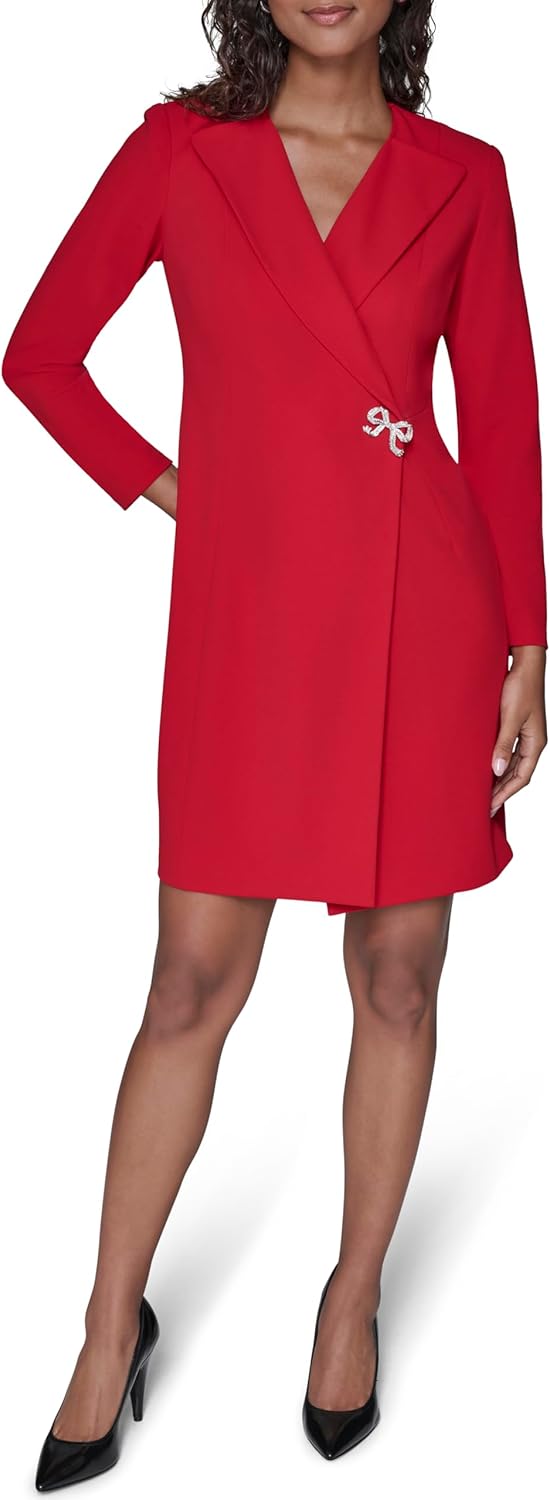 Karl Lagerfeld Womens Long Sleeve Scuba Crepe Blazer Dress - Image 2