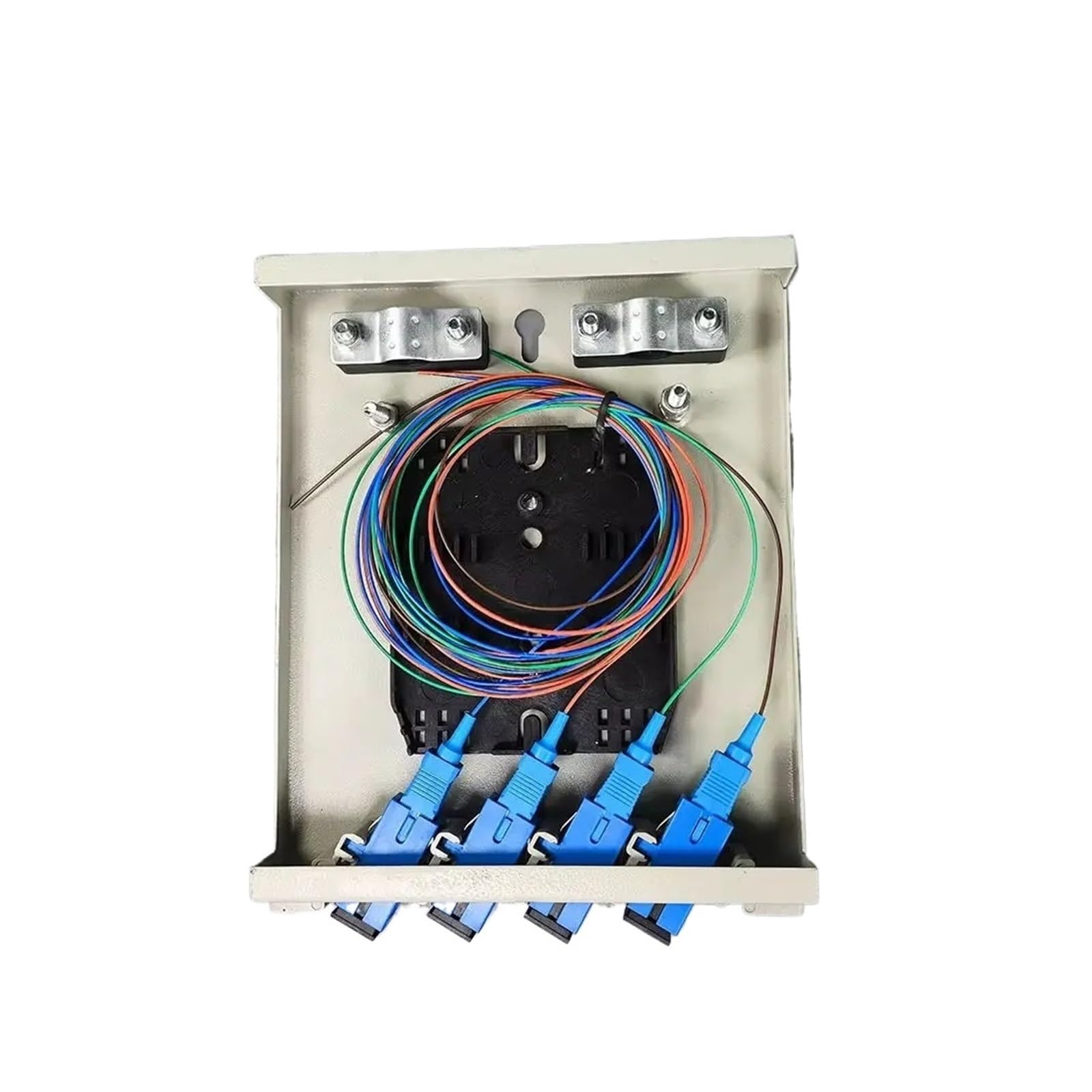 Caja de terminales fibra óptica FTTH 4 puertos | Adaptador SC LC(Flange and pigtail)