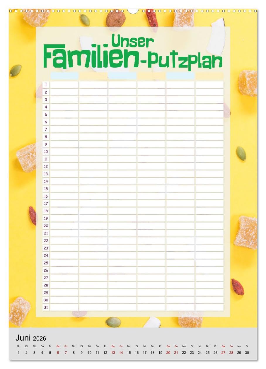 Unser Familien-Putzplan & Kalender 2026 (hochwertiger Premium Wandkalender 2026 DIN A2 hoch), Kunstdruck in Hochglanz: Kalender und Putzplan in einem ... Perfekt für Familien (CALVENDO Lifestyle)
