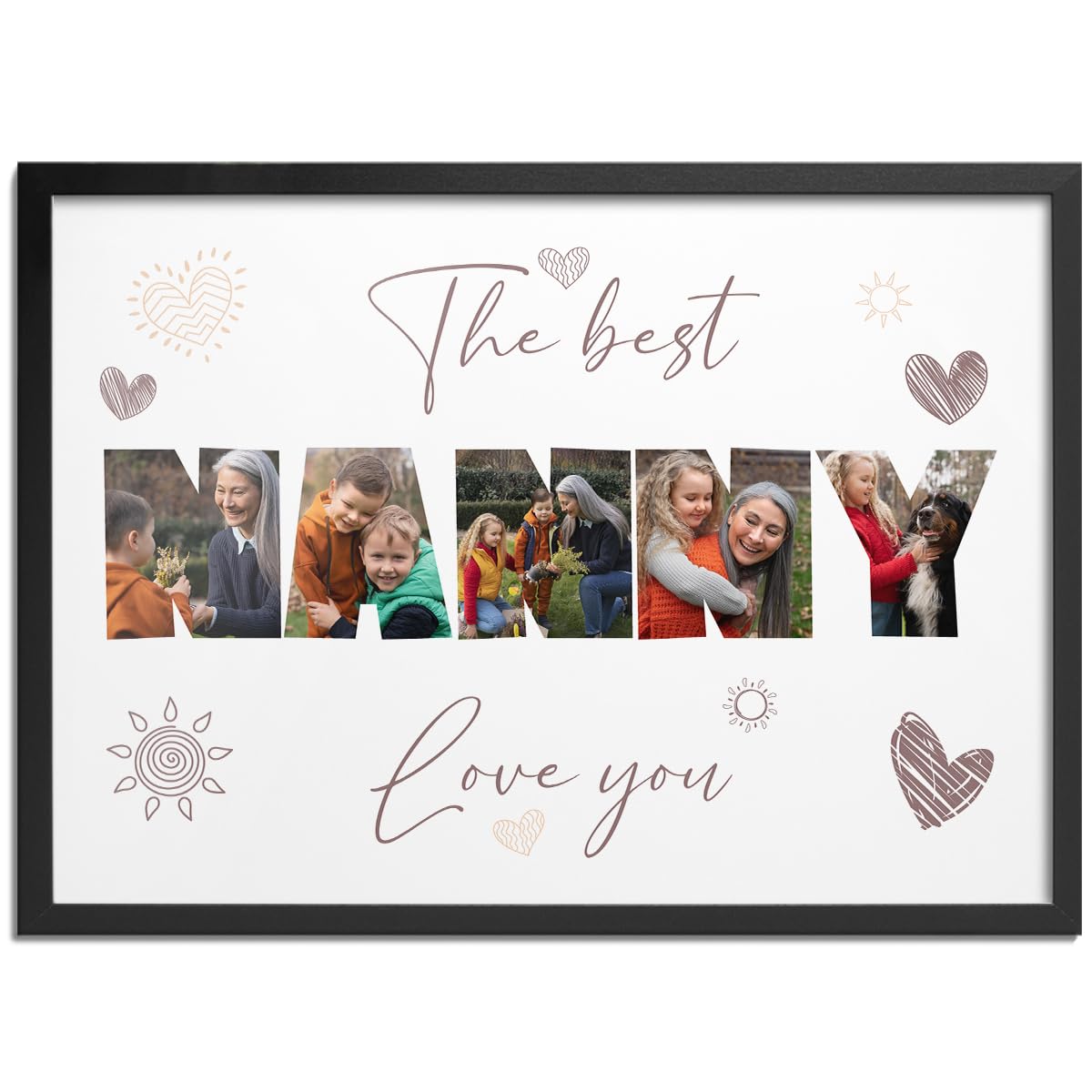 Pictalia - Custom Photo Frame, nanny gifts, grandma gifts, nana gift, nan photo frame, gift for grandma, nanny photo frame, presents for grandma, presents for nana, personalised nan gifts