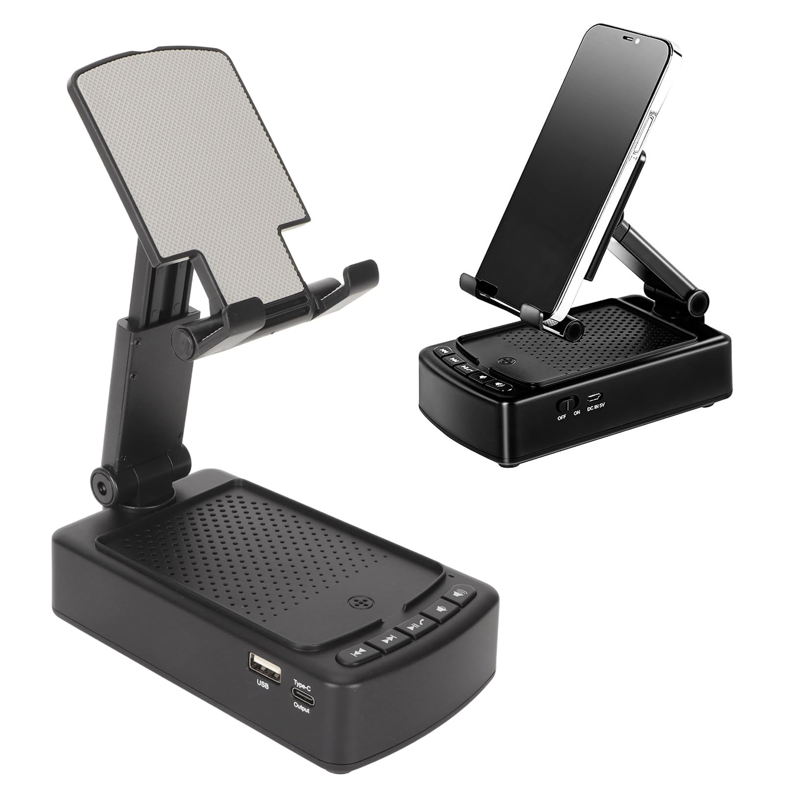 Cuifati F28 Handy-Ständer-Lautsprecher, Stabile Unterstützung, Verstellbarer Winkel, Rutschfester Handyhalter mit Langer Akkulaufzeit für Tablets und Bequemes Freisprechen,