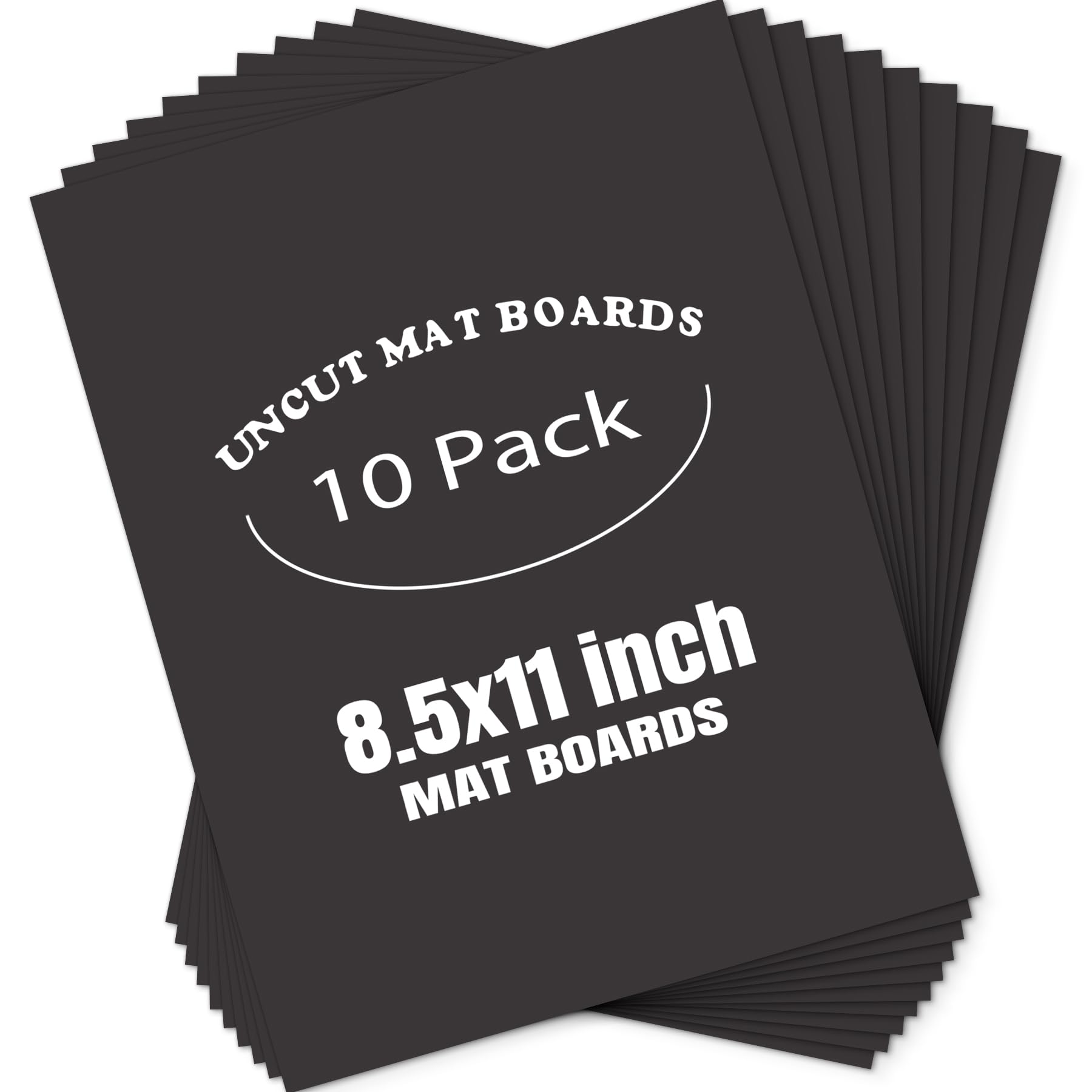 AUEAR, Pack of 10 8.5x11 Uncut Picture Mat Boards, Black Backing Matte Boards for Frame, Print, Artwork, Picture-image-29