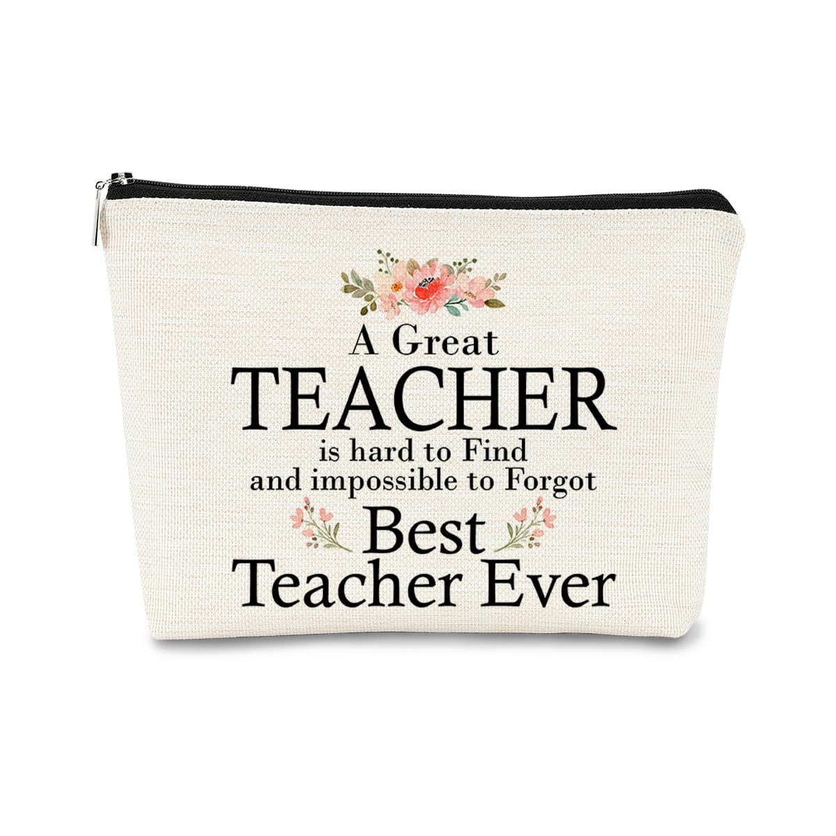 Teacher Appreciation Gifts,Teacher Gifts for Women Makeup Bag,Best Teacher Ever Cosmetic Bag,Small Makeup Bag,Travel Makeup Bag,Makeup Bag Organizer