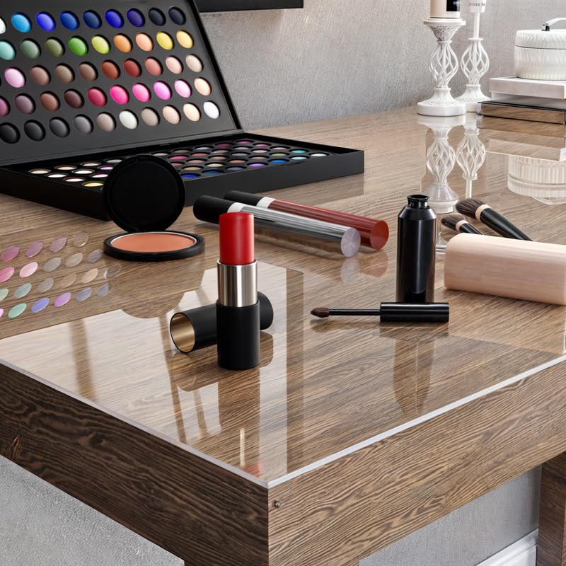 Film de Protection de Table Transparent de 2 mm avec Bords biseautés - Différentes Tailles/Dimensions au Choix - Film de Protection de Table Transparent en PVC (Largeur 70 x Longueur 110)